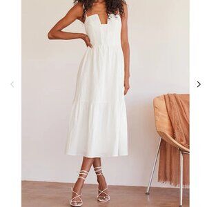 Lulu's White Midi Dress Size Large